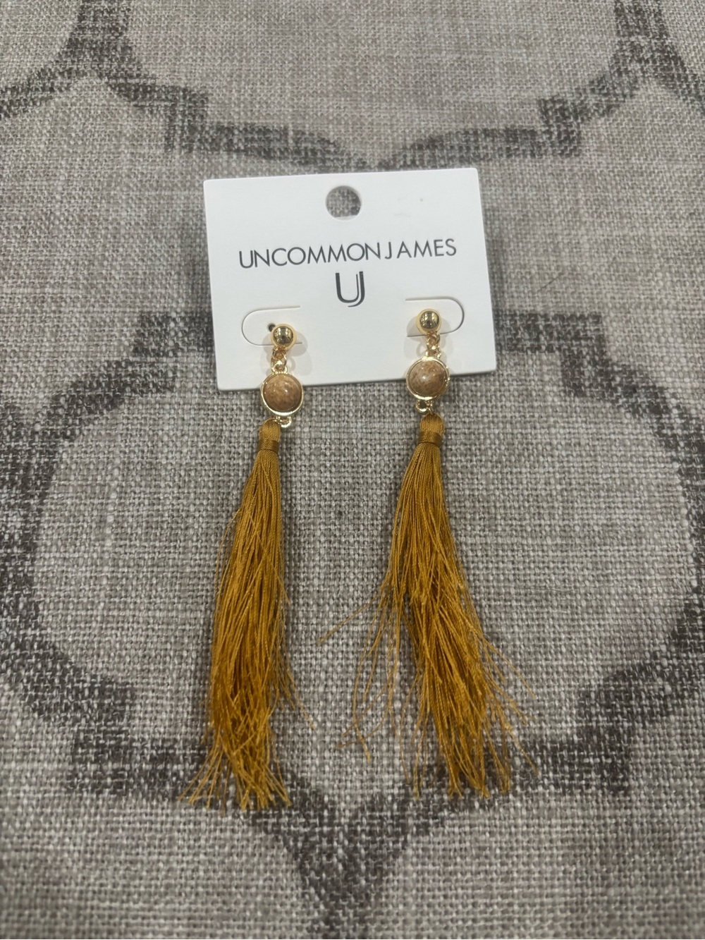 Uncommon James Gold Tassel Earrings - Mustard Yellow